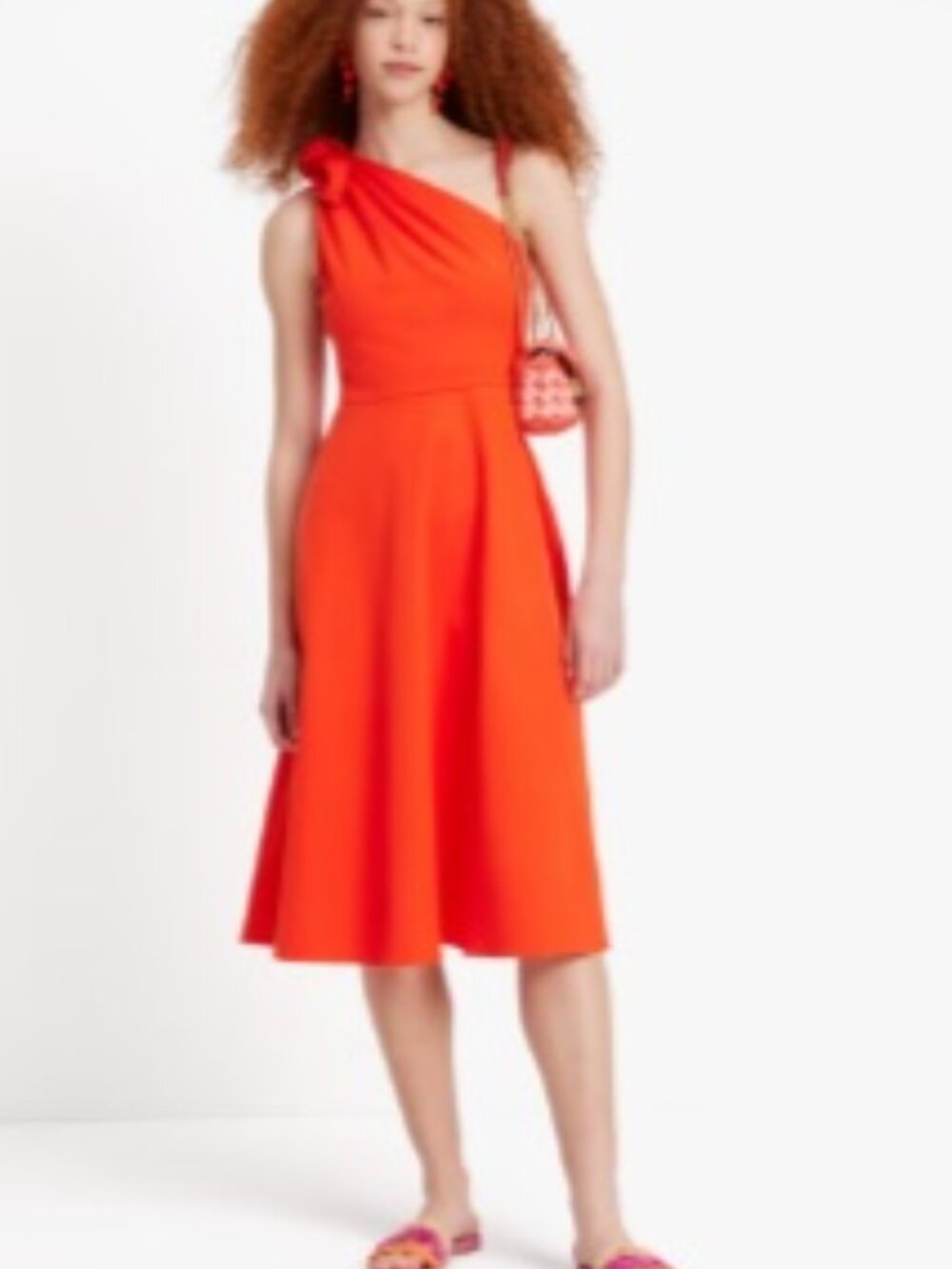 Kate spade new York  ! Twill One-shoulder Dress midi dress  ( US/8)